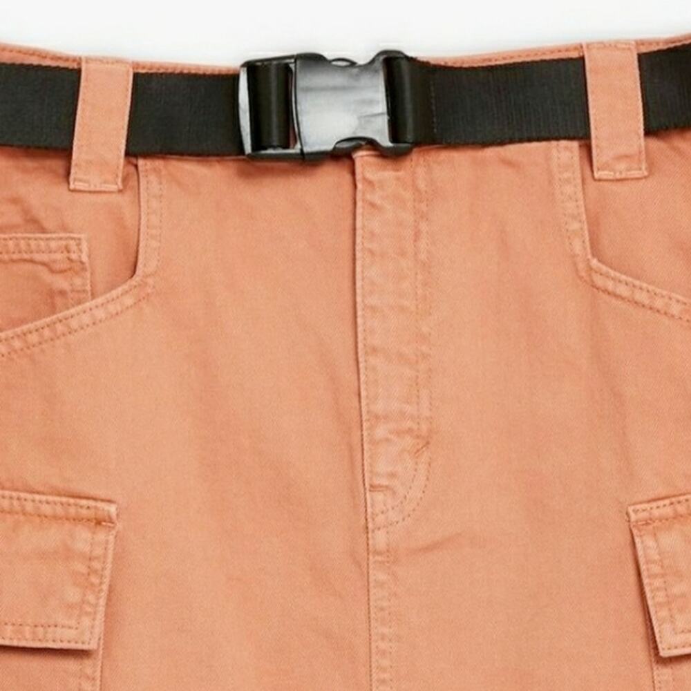 Topshop New With Tags Terracotta Cargo Short Skirt Size 12 With Belt - Picture 4 of 7